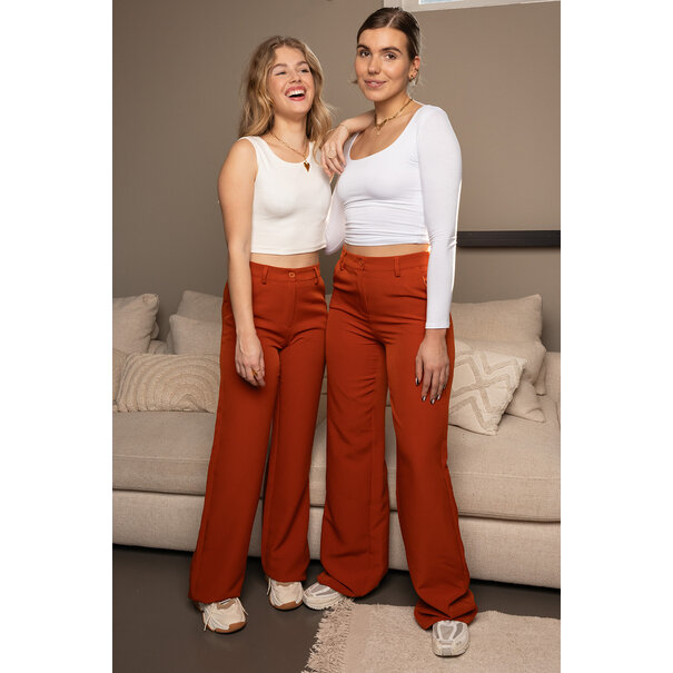 Emma Pantalon Extra Lang |Oranje/Roest