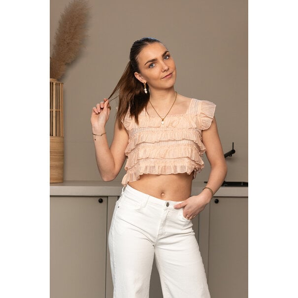 Belle Ruffle Top | Licht Roze