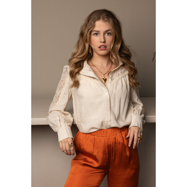 Ruby Blouse Broderie | Beige