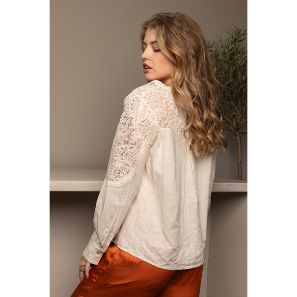 Ruby Blouse Broderie | Beige