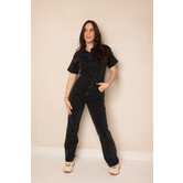 Nora Jumpsuit Met Korte Mouw | Zwart