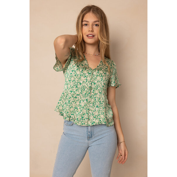 Tess Bloemen Top | Groen