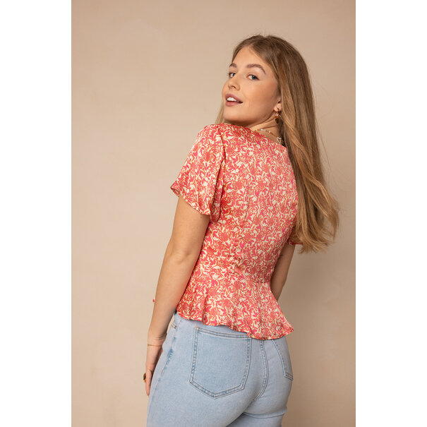 Tess Bloemen Top | Roze