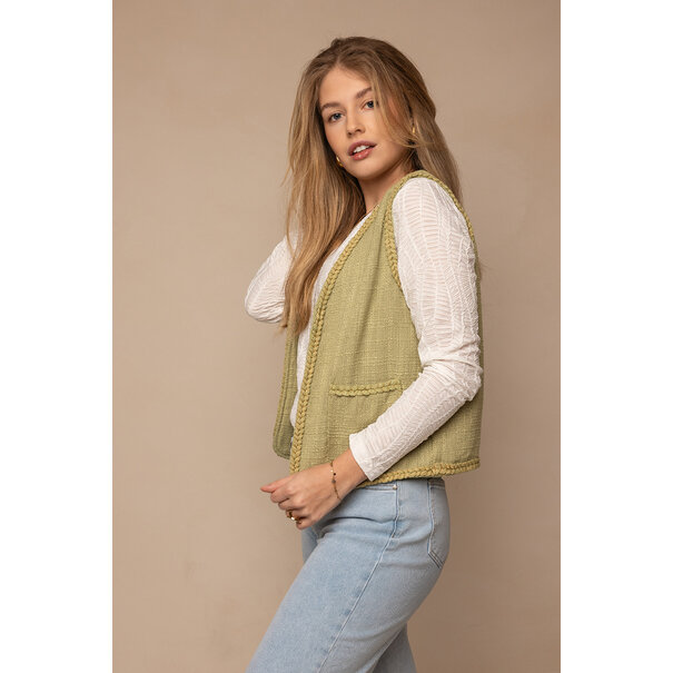 Gilet Met Gouden Draad | Groen