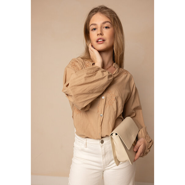 Aztec Blouse | Beige/Bruin