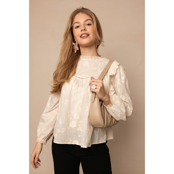 Liva Broderie Blouse | Beige