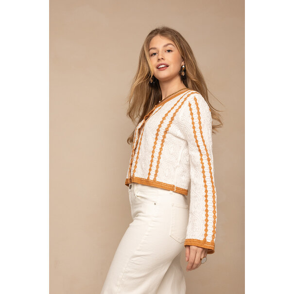 Crochet Vest | Oranje/Wit