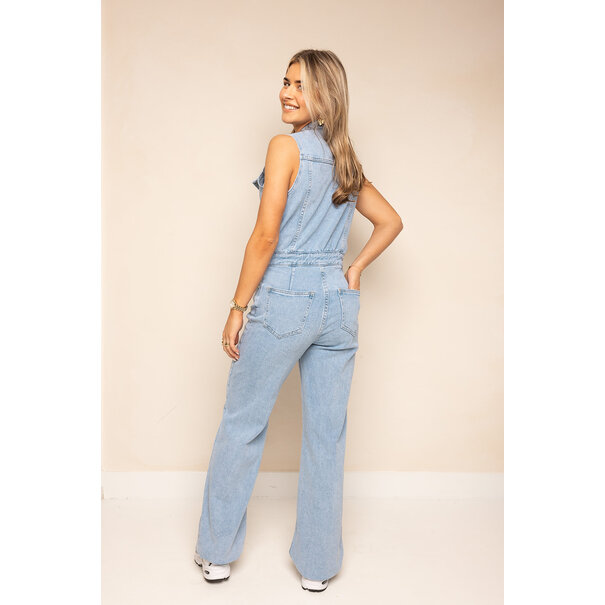 Hannah Denim Jumpsuit | Denim Blauw