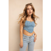 Denim Corset Top | Denim Blauw