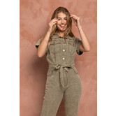 Lexi Denim Jumpsuit Khaki