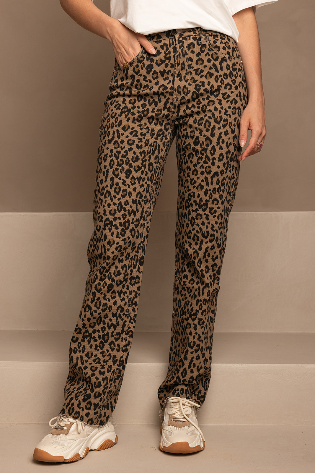 Leopard Straight Leg Jeans