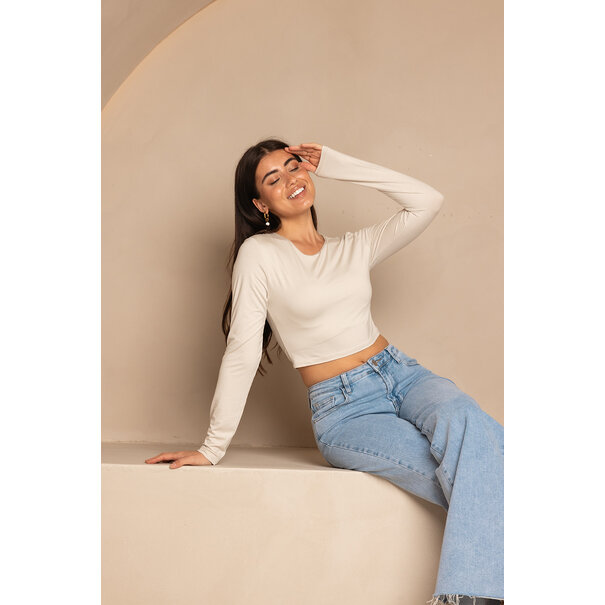 Mila Crop Top | Beige