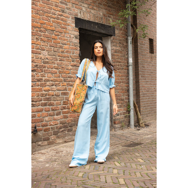 Elivia Linnen Pantalon | Licht Blauw