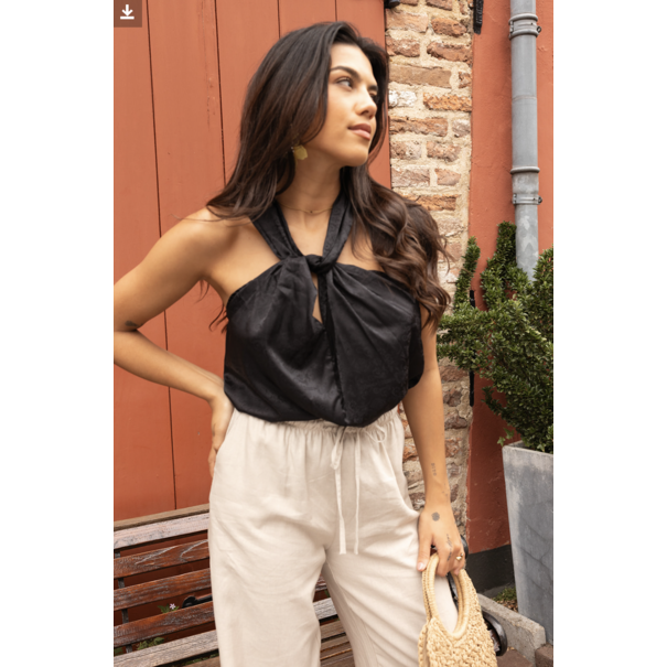 Lottie Halter Top | Zwart