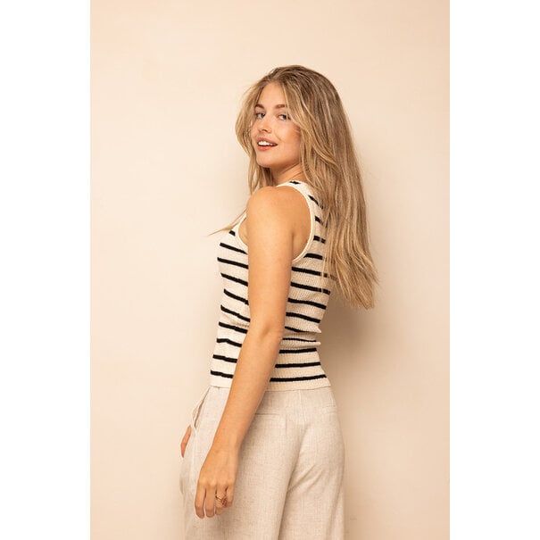 Gehaakte Top | Zwart/Beige