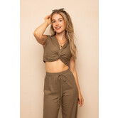 Lucy Crop Top | Taupe