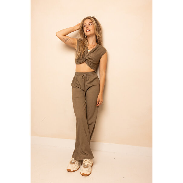 Lucy Crop Top | Taupe