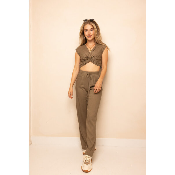 Lucy Crop Top | Taupe