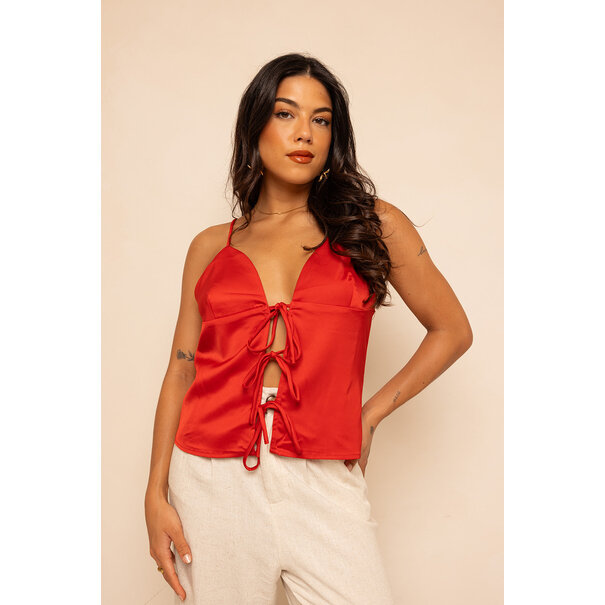Top Met Strikjes |Rood