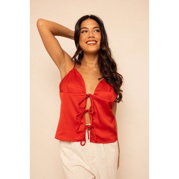 Top Met Strikjes |Rood