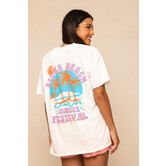 Wit T Shirt Aloha | Roze