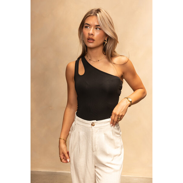 Leela Cut Out Body Top | Zwart