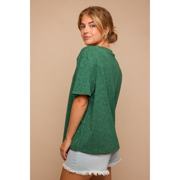 Mara Shirt Met Glitter Studs | Groen