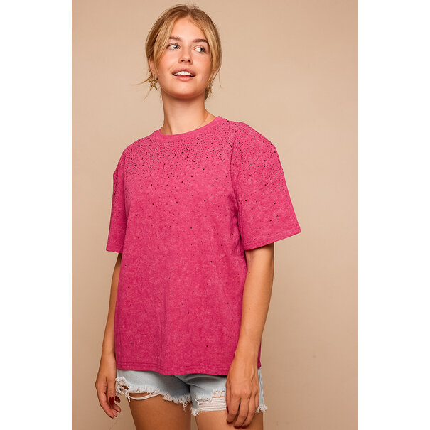 Mara Shirt Met Glitter Studs | Violet