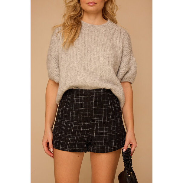 Tweed Short | Zwart