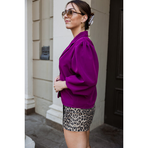 Blazer Met  Pofmouw | Violet