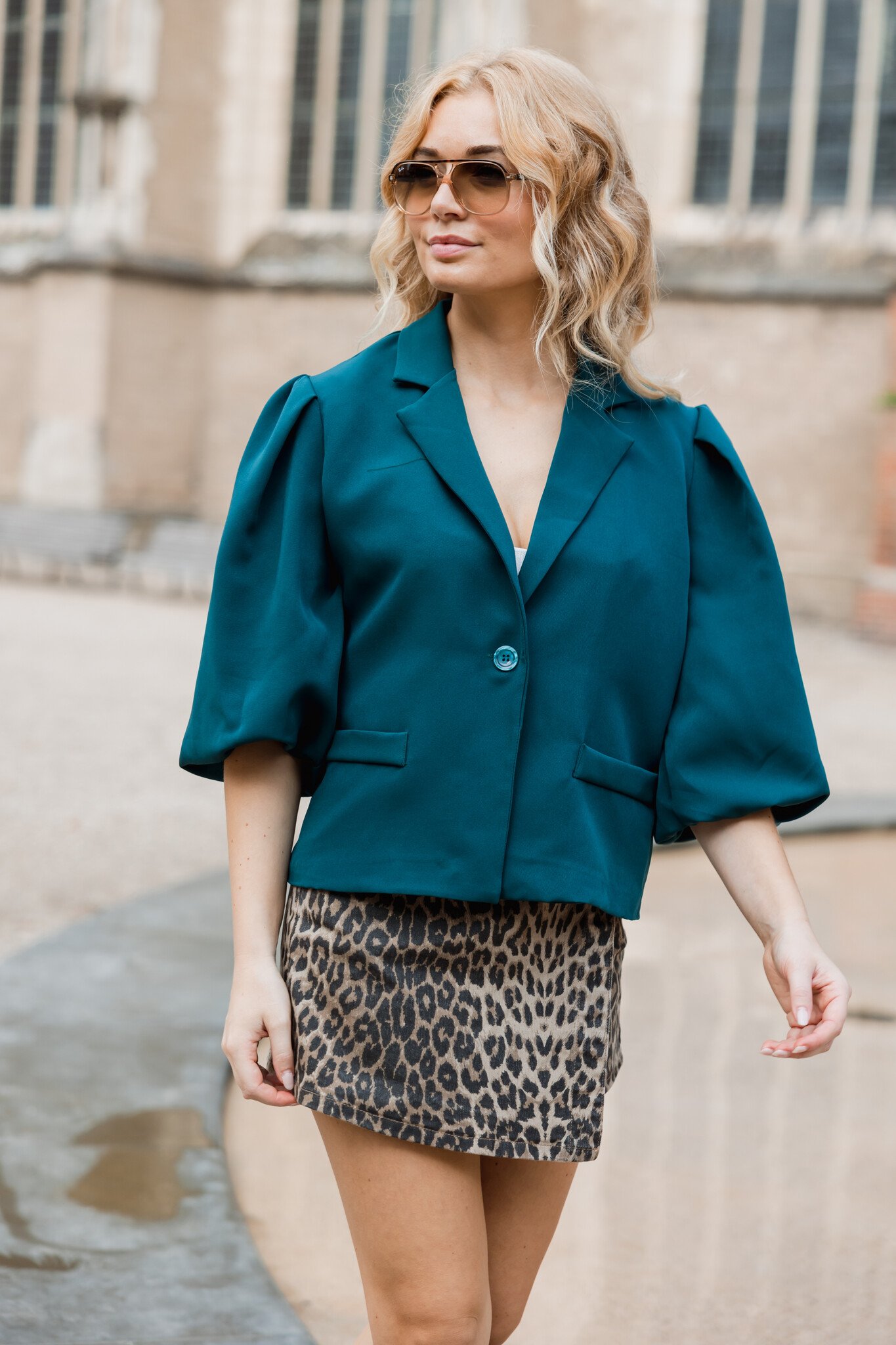 Blazer Met  Pofmouw | Groen