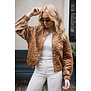 Carrie Velvet Bomber Jacket | Camel