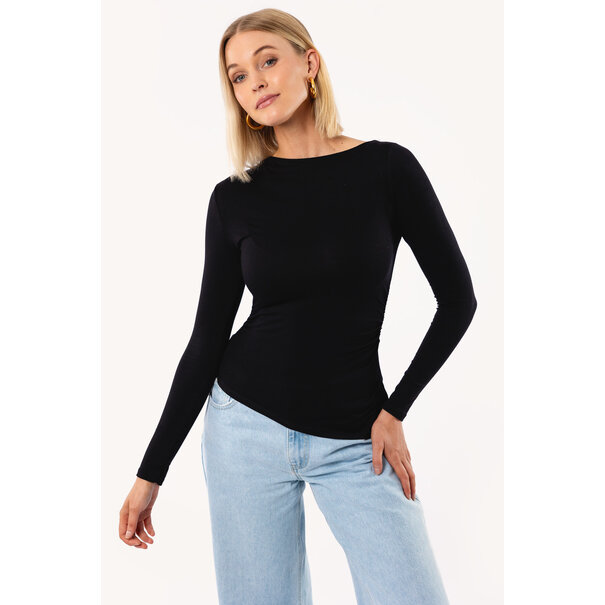 Lani Gesmokte Top | Zwart