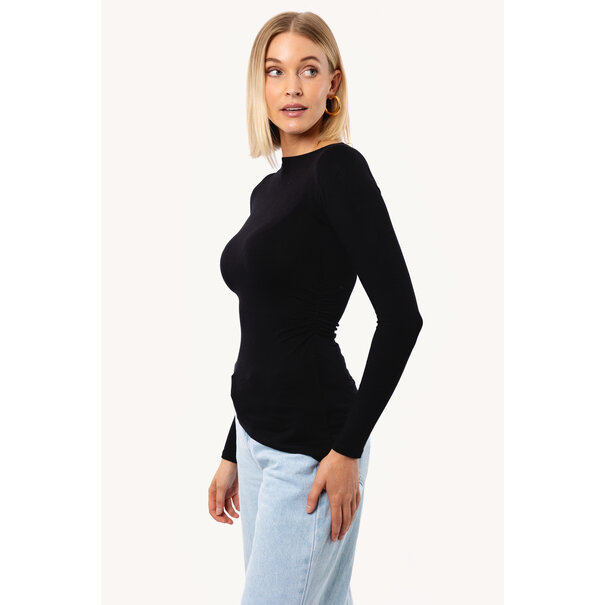 Lani Gesmokte Top | Zwart