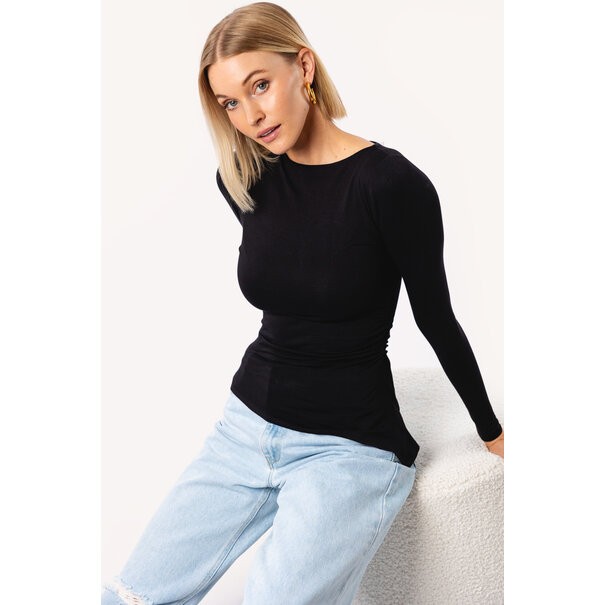 Lani Gesmokte Top | Zwart