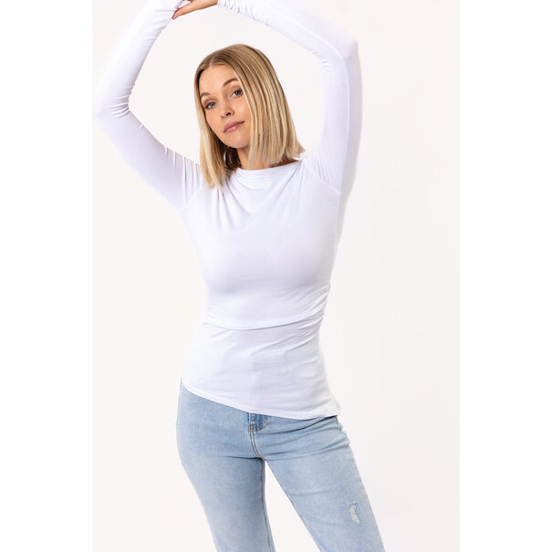 Lani Gesmokte Top | Wit
