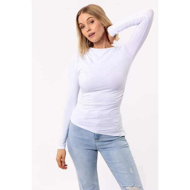 Lani Gesmokte Top | Wit