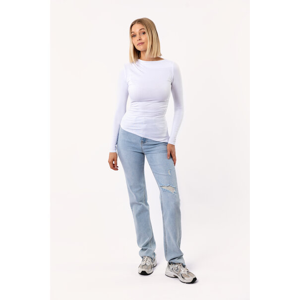 Lani Gesmokte Top | Wit