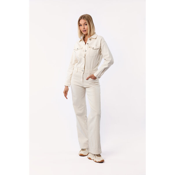 Nora Denim Jumpsuit | Beige
