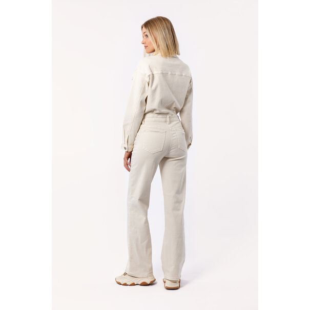 Nora Denim Jumpsuit | Beige