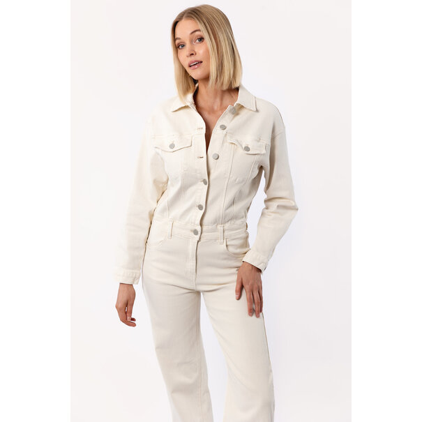 Nora Denim Jumpsuit | Beige