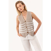 Liv Spencer Gilet | Taupe/Wit