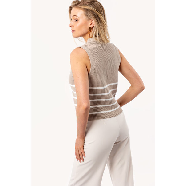 Liv Spencer Gilet | Taupe/Wit