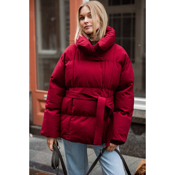 Korte Puffer Jas | Burgundy