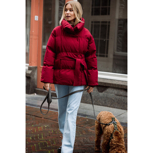 Korte Puffer Jas | Burgundy