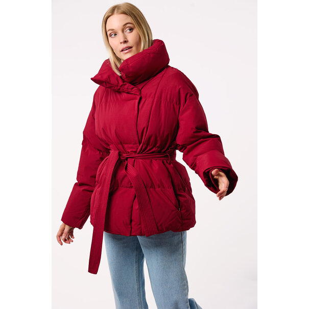 Korte Puffer Jas | Burgundy