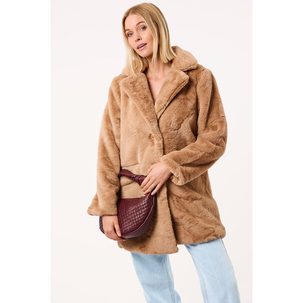 Florine imitatie bontjas | Camel