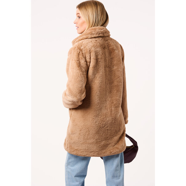 Florine imitatie bontjas | Camel