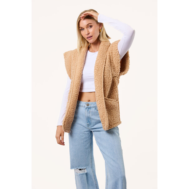 Sanne Teddy Gilet | Camel