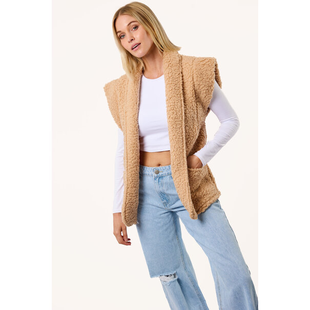 Sanne Teddy Gilet | Camel